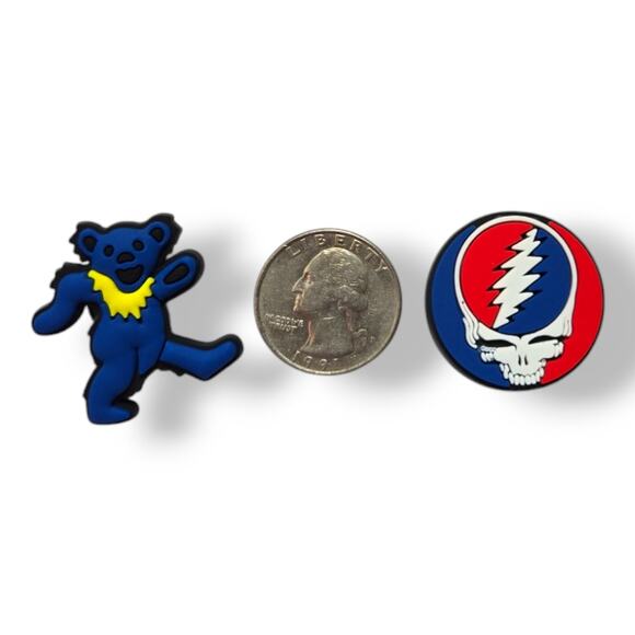 Jerry- Dire Wolf- Steal Your Face - Dancing Bears Shoe Charms- 19 Pieces - Picture 3 of 4